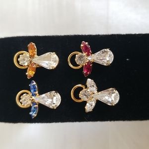 Gold Birth Stone Angel Lapel Pin